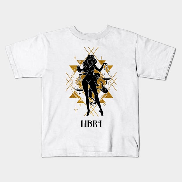 Libra zodiac sign Kids T-Shirt by Cherubic